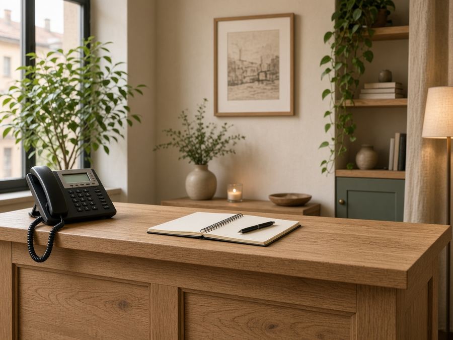 Contact desk at Mapleoak Coaching in Bologna